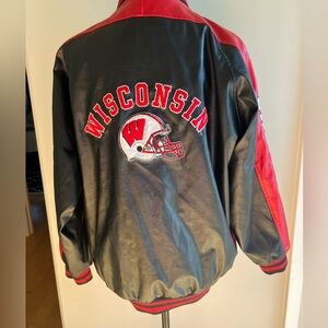 University of Wisconsin Badger football faux leather bomber Steve & Barry’s Sm